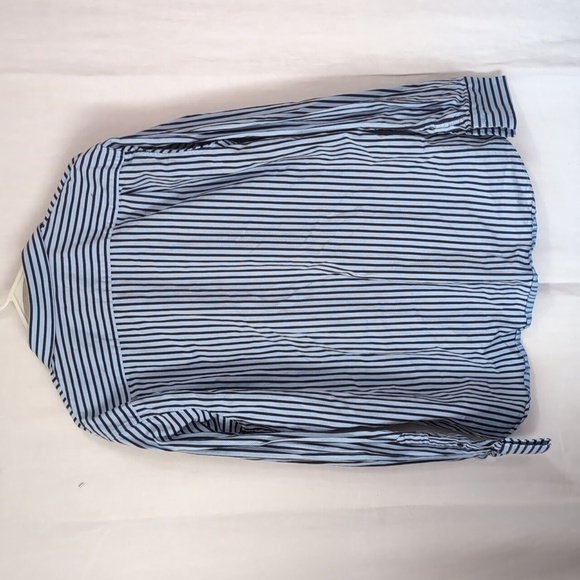 Apt 9 Blue Stripe Long Sleeve Button Front Superfine 80s Cotton Size Extra Large - Picture 6 of 6
